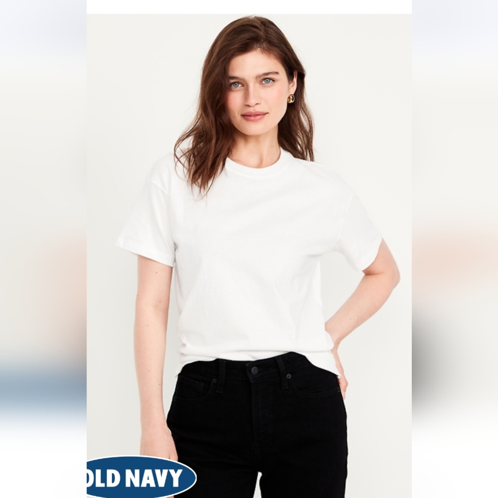 Old Navy White Boxy Short Sleeve T-Shirt